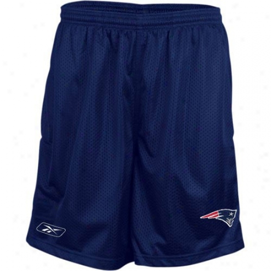 Reebok New England Patriots Navy Blue Youth Coaches Mesh Shorts