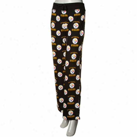 Reebok Pittsburgh Steelers Ladies Black Mavericck Woven Pajama Pants