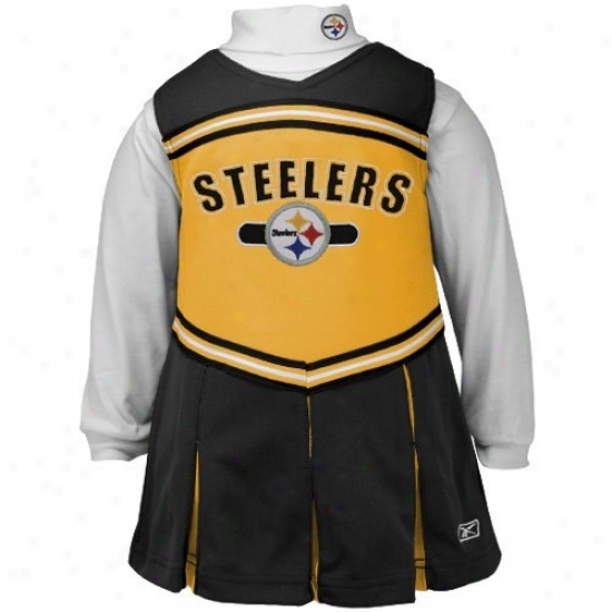 Reebok Pittsburgh Steelers Toddler Dark 2-piece Cheerleader Dress