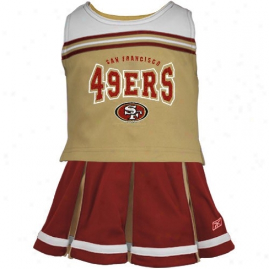 Reebok San Francisco 49ers Toddler Gold-cardinal 2-piece Cheerleader Tank Top & Skirt