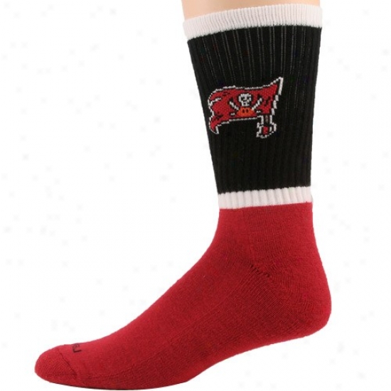 Reebok Tampa Bay Buccaneers Black-red Crew Socks