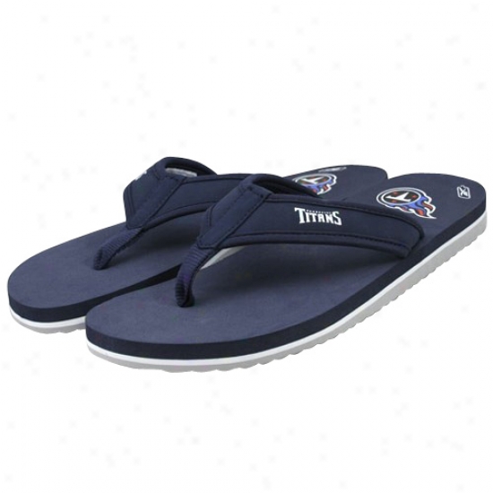 Reebok Tennessee Titans Navy Blue Summertime Flip Flops