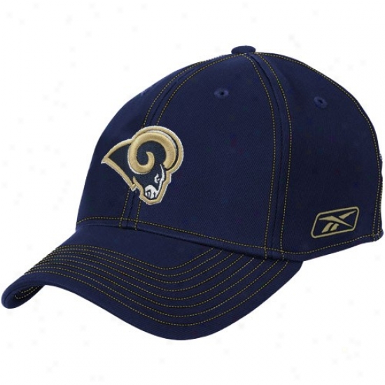 Saint Louis Rams Hats : Reebok Saint Louis Rams Navy Blue Structured Endzone Flex Hats