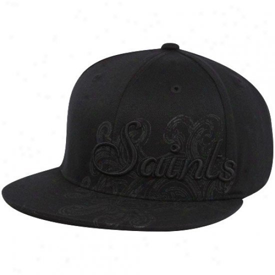 Saints Gear: Reebok Saints Black Fashion Flex Interval Hat