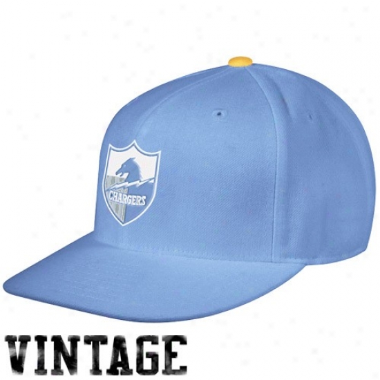 San Diego Charger Hats : Mitchell & Ness San Diego Charger Light Blue Vinage Logo Fitted Hats