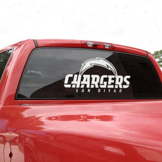 San Diego Chargers 18'' X 18'' White Logo Decal