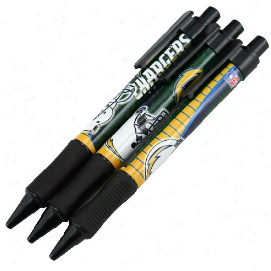 San Diego Chargers 3-pack Sof-grip Pen Set