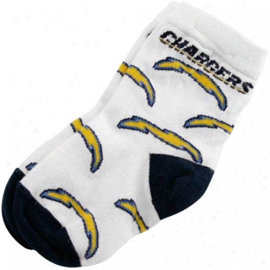San Diego Chargers Infant White Woven Team Logo 7-9 Sock