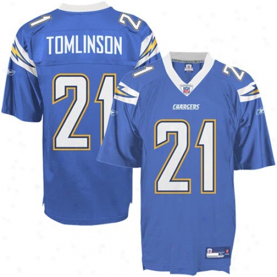 San Diego Chargers Jersey : Reebok Nfl Equipment San Diego Chargers #21 Ladainian Tomlinson Full of fire  Blue Youth Replica Football Jersey
