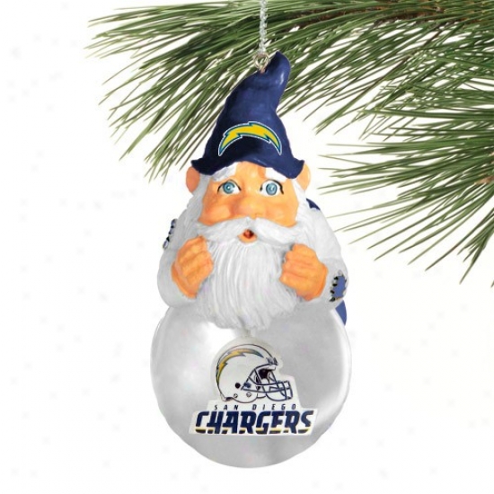 San Diego Chargers Light-up Gnome Snowglobe Christmas Ornament