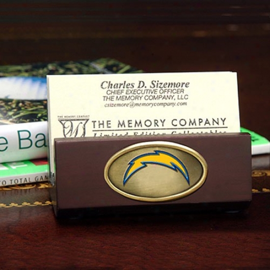 San Diego Chargers Wooden Business Card Holder