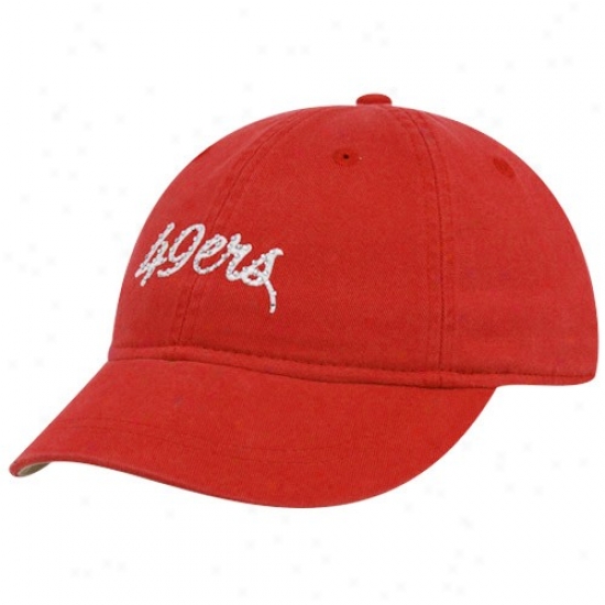 San Francisco 49ers Hat : Reebok San Francisco 49ers Ladies Cardinal Charlie Slouch Adjustable Htz