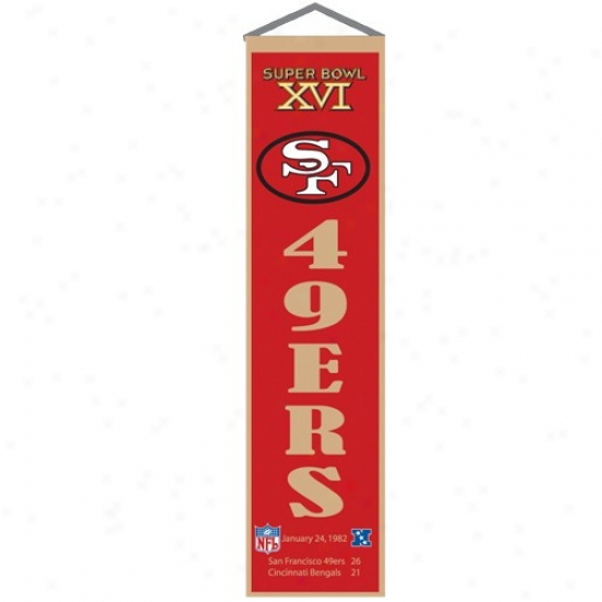 San Francisco 49ers Super Bowl Xvi Champions Cadinal Heritage Banner