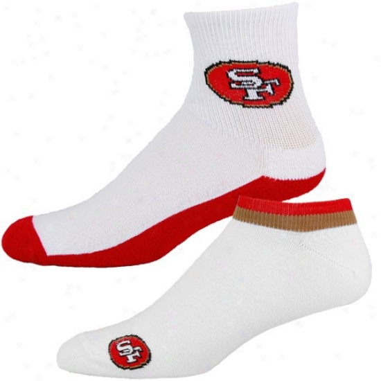 San Francisco 49ers White-cardinal Two-pack Socks