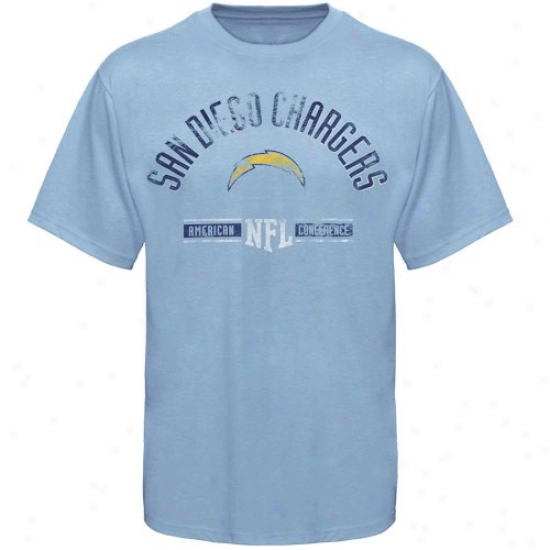 Sadiego Charger Apparel: Sandiego Charger Light Blue Vintage Stadium Wea T-shirt