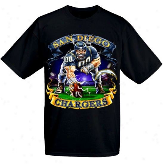 Sandiego Chargers Tees : Sandiego Chargers Black Banner Tees