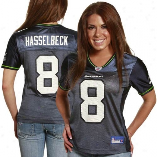 Seahawks Jerseys : Reebok Nfl Equipmentt Seahawks #8 Matt Hasselbeck Ladies Navy Blue Replica Football Jerseys