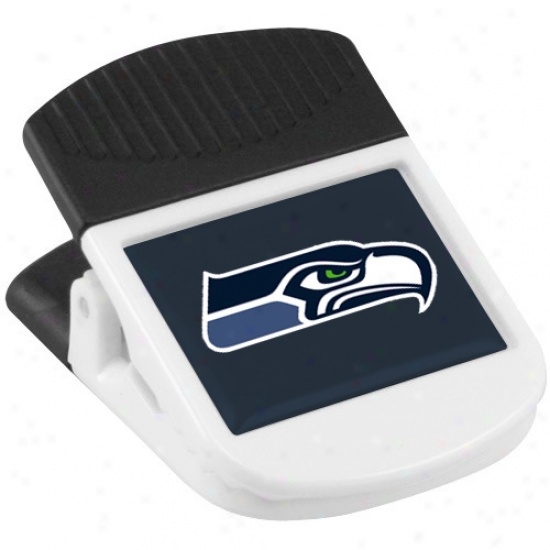 Seattle Seahawks White Magnetic Chip Clip