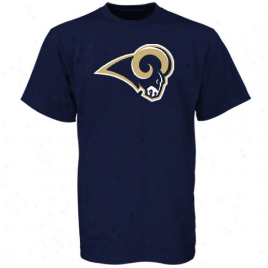 St. Louis Ram T-shirt : Reebok St. Louis Ram Navy Blue Youry Team Logo T-shirt