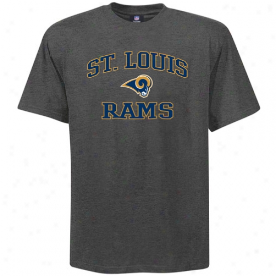 St. Louis Ram Tshirts : St. Louis Ram Charcoal Heart And Soul Tshirts