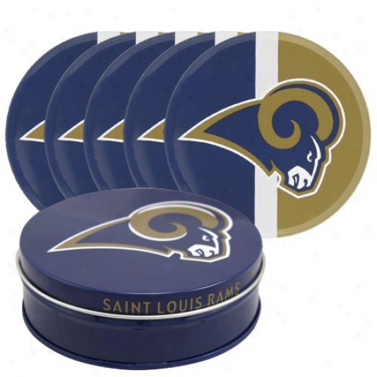 St. Louis Rams 5-pac Coasters With Metal Tin