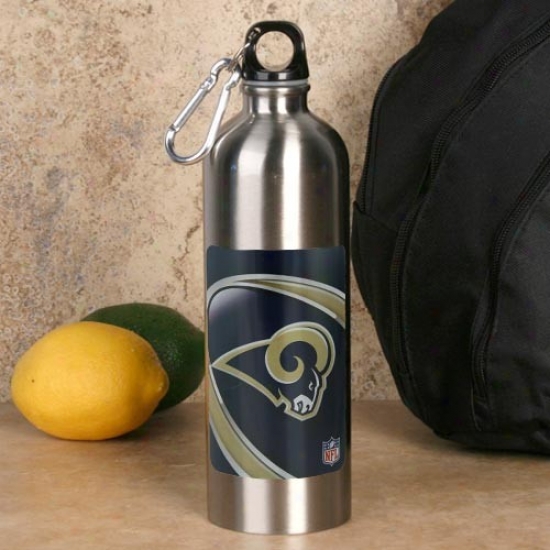 St. Louos Rams 750ml Stainless Steel Water Bottle W/ Carabiner Clip