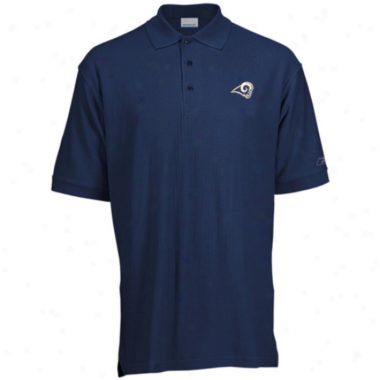 St. Louis Rams Clothiing: Reebok St. Louis Rams Navy Jacquard Polo