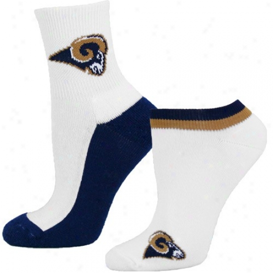 St. Louis Rams Ladies White-navy Blue Two-pack Socks