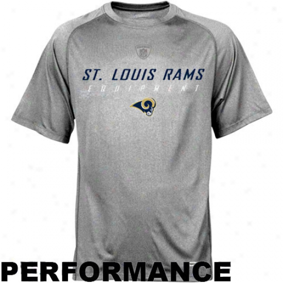 St. Louis Rams T Shirt : Reebok St. Lo8is Rams Ash Sideline Equipment Speedwick Performance Heathered T Shirt