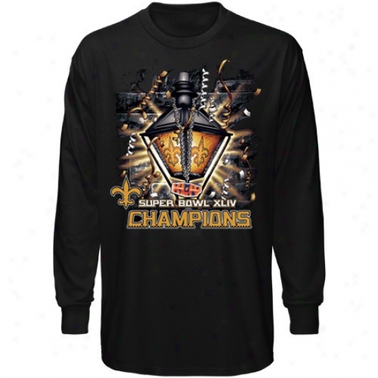 Super Bowl Merchandise Shirt : New Orleans Saints Murky Super Bowl Xliv Champions Title Celebration Long Sleeve Shirt
