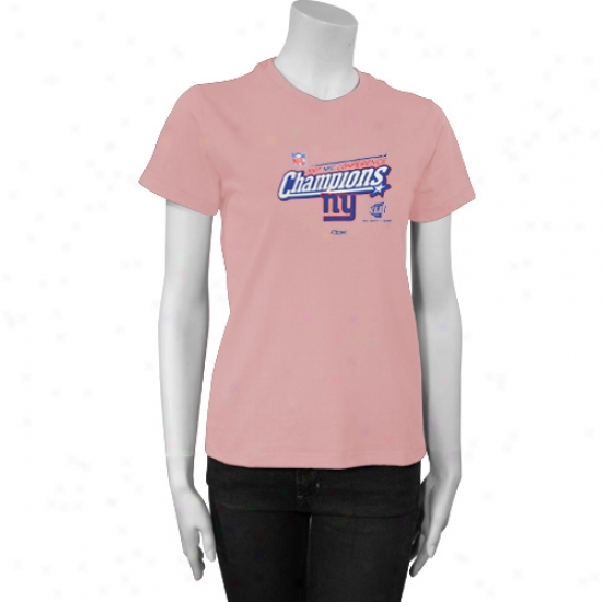 Sueer Bowl Merchandise Tee : Reebok New York Giants Pink Ladies 2007 Nfc Conference Champions Locker Room Tee
