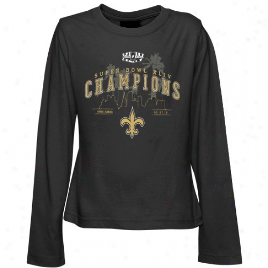 Super Bowl Merchandise Tshirt : Reebok New Orleans Saints Yoyth Girls Murky Super Bowl Xliv Champions Baywatch A ~ time Sleeve Tshirt