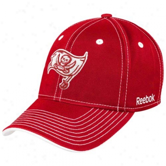 Tampa Bay Buccaneers Caps : Reebok Tampa Bark Buccaneers Red Plough Flex Fit Caps