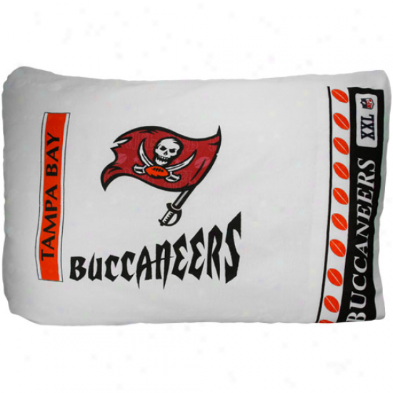 Tampa Baywood Bucccaneers White Pillowcase