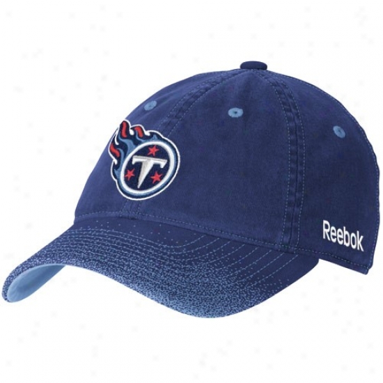 Tennessee Titan Hat : Reebok Tennessee Titan Ladies Navy Blue 2nd Season Fadeout Flex Fit Hat