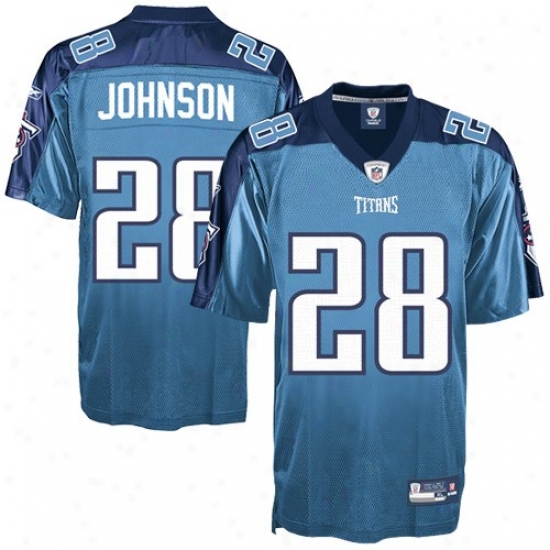 Tennessee Titan Jerseys : Reebok Nfl Equipment Tennessee Titan #28 Chris Johnson Light Blue Replica Football Jerseys