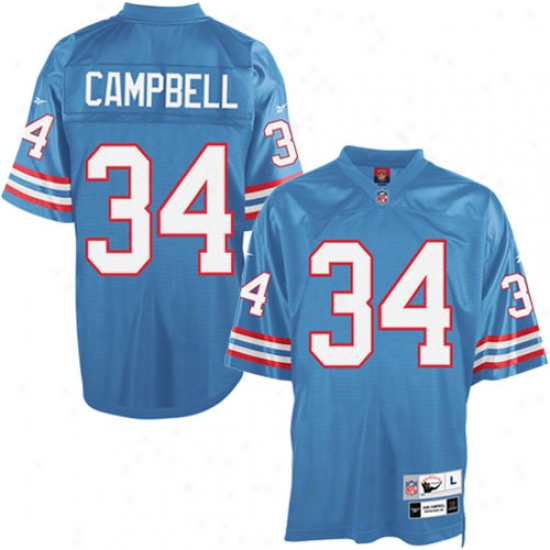 Tennessee Titabs Jerseys : Reebok Nfl Equipment Houston Oilers #34 Eark Campbell Loose Blue Tackle Twill Throwbaco Football Jerseys