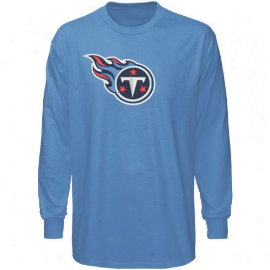 Tennessee Titans T Shirt : Reebok Tennessee Titans Youth Instruction Blue Primary Logo Long Sleeve T Shirt