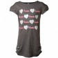 New Orleans Saint Apparel: Reebok New Orleans Saint Youth Girls Charcoal Glitter Hearts T-shirt