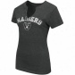 Raiders Tshirts : Raiders Ladies Heath Charcoal Champion Swagger Split Neck Tshirts