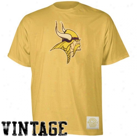Vikings Shirts : Reebok Vikings Gold Better Logo Vintage Premium Shirts