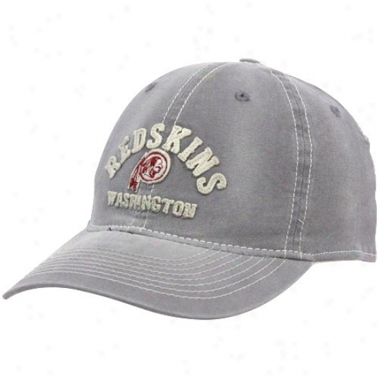 Washington Redskin Merchandise: Reebok Washington Redskin Gray Sandblasted Retro Slouch Flex Fit Hat