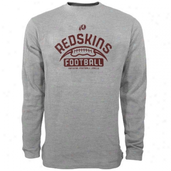 Washington Redskin Shirt : Reebok Washington Redskin Youth Ash Gym Issue Long Sleeve Thermal Shirt