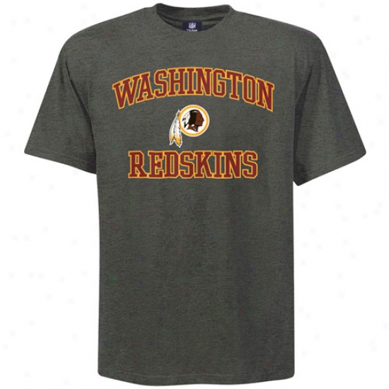 Washington Redskin Shirt : Washington Redskin Charcoal Heart And Soul Shirt