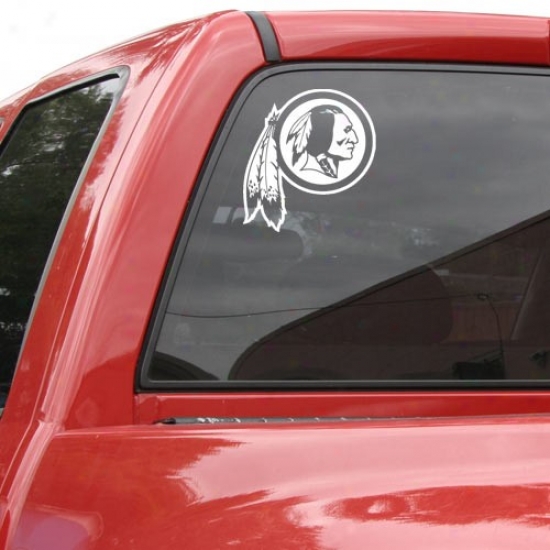 Washington Redskins 8x8 White Logo Decal