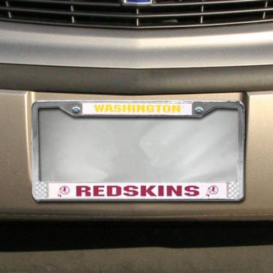 Washington Redskins MetalL icense Plate Frame