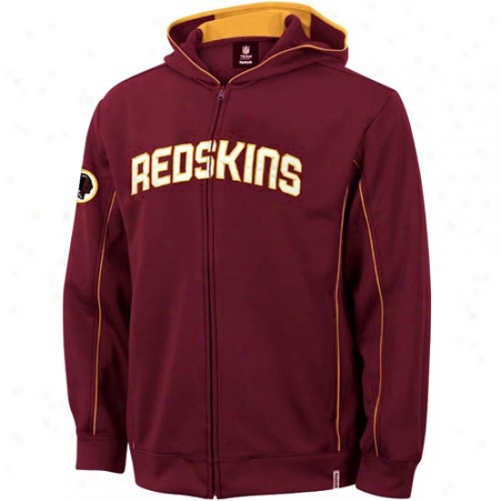 Washington Redskins Sweat Shirt : Reebok Washimgton Redskins Youth Burgundy Captain Full Zip Sweat Shirt Jacket