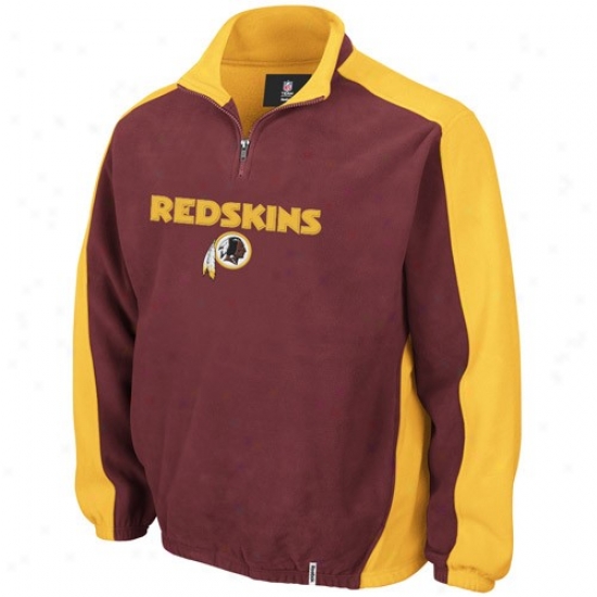Washington Redskins Sweatshirt : Reebok Washington Redskins Burgundy Covert 1/4 Zip Sweatshirt Pullover