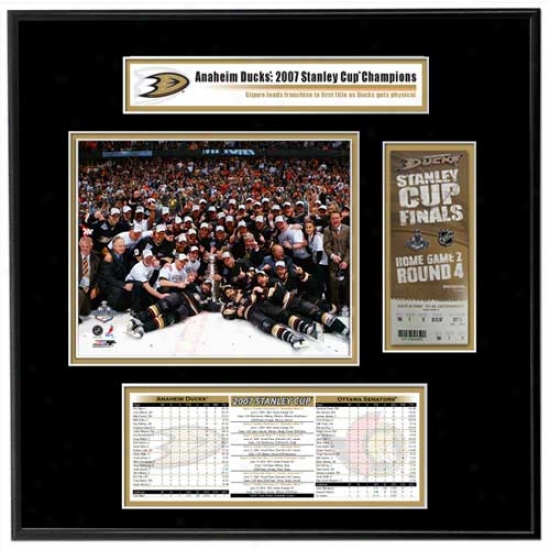 Anaheim Ducks 2007 Stanley Cup Champions Ticket Frame Jr. Team Celebration