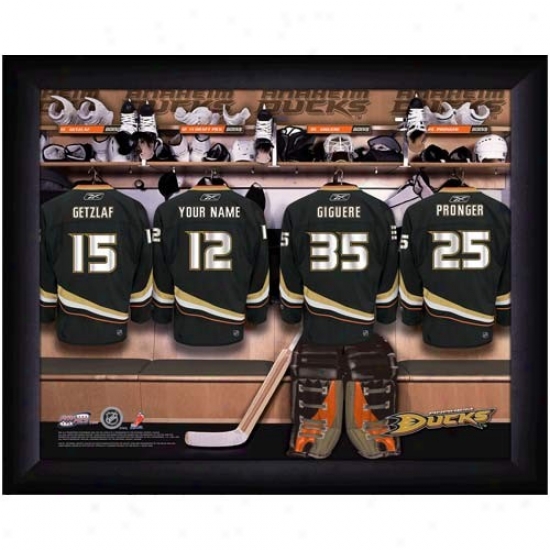 Anaheim Ducks CustomizedL ocker Room Black Framed Photo
